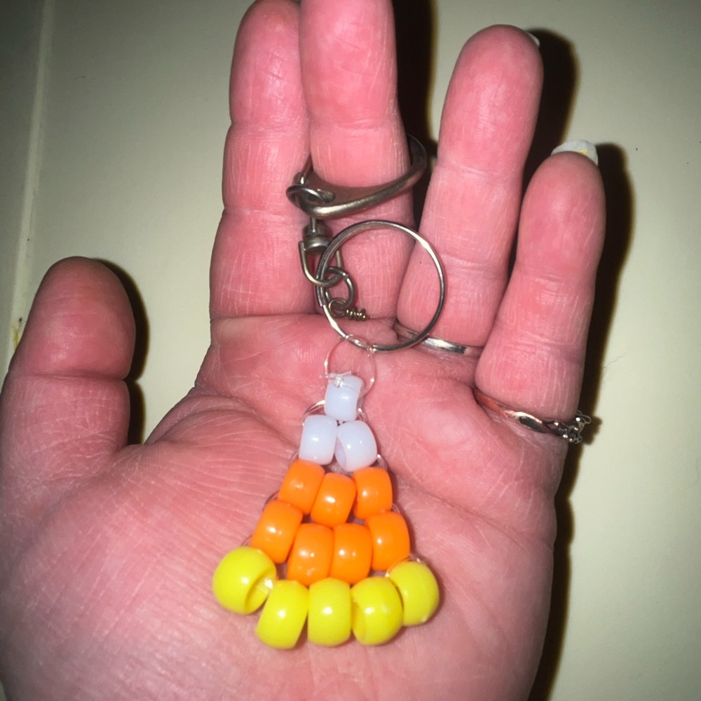 Candy Corn Keychain Handcrafted - Picture 3 of 3